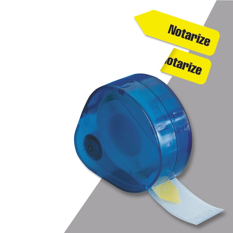 Arrow Message Page Flags In Dispenser, “notarize”, Yellow, 120 Flags/dispenser