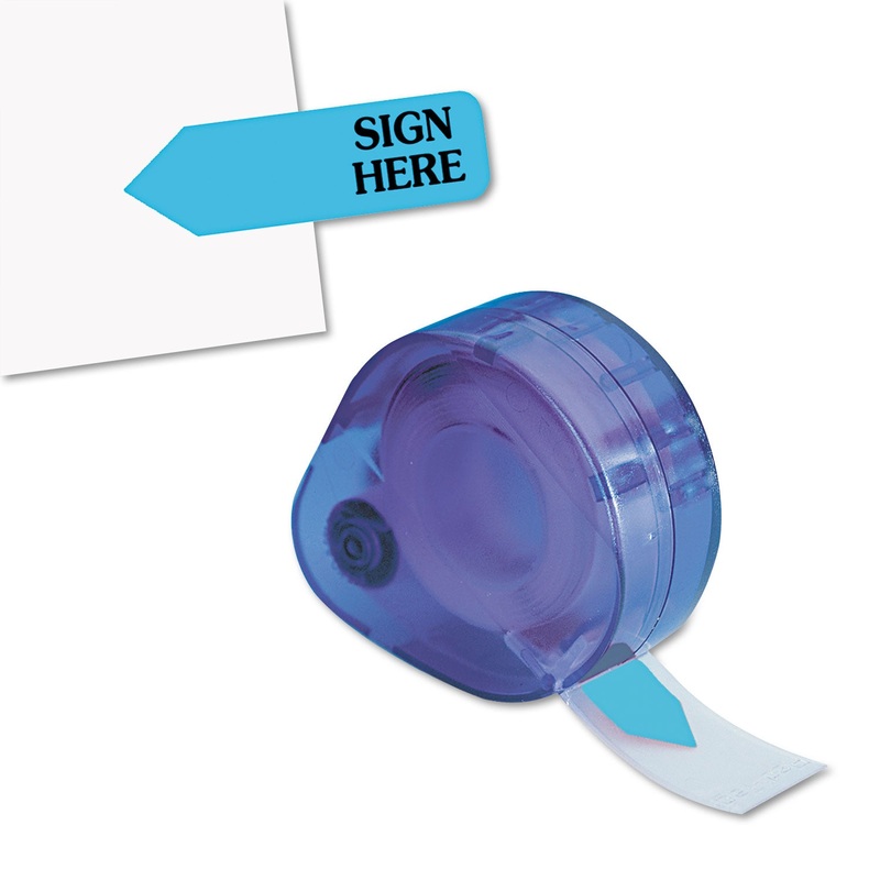 Arrow Message Page Flags In Dispenser, “sign Here”, Blue, 120 Flags/dispenser