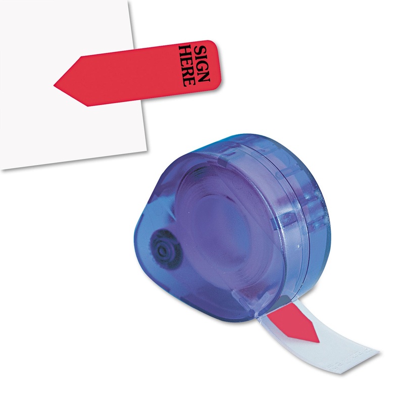 Arrow Message Page Flags In Dispenser, “sign Here”, Red, 120/dispenser
