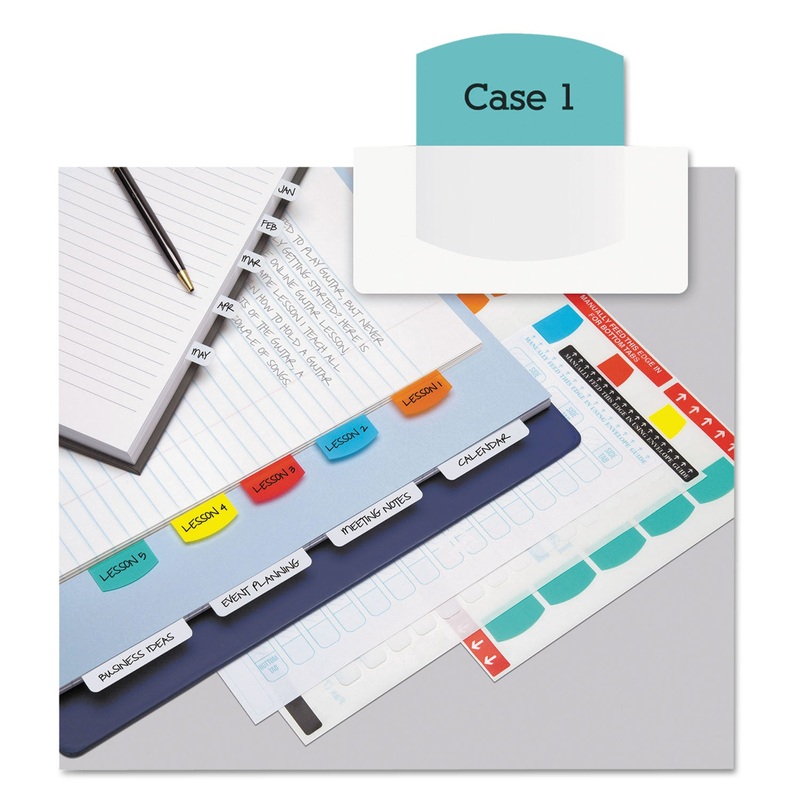 LASER PRINTABLE INDEX TABS, 1/5-CUT TABS, ASSORTED COLORS, 1.13″ WIDE, 100/PACK