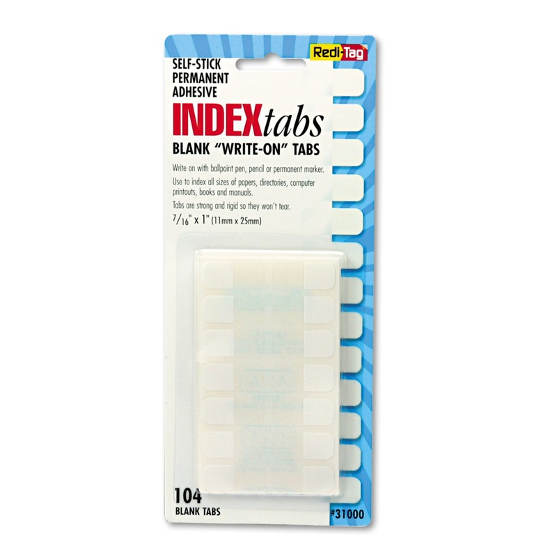 LEGAL INDEX TABS, 1/5-CUT TABS, WHITE, 1″ WIDE, 104/PACK