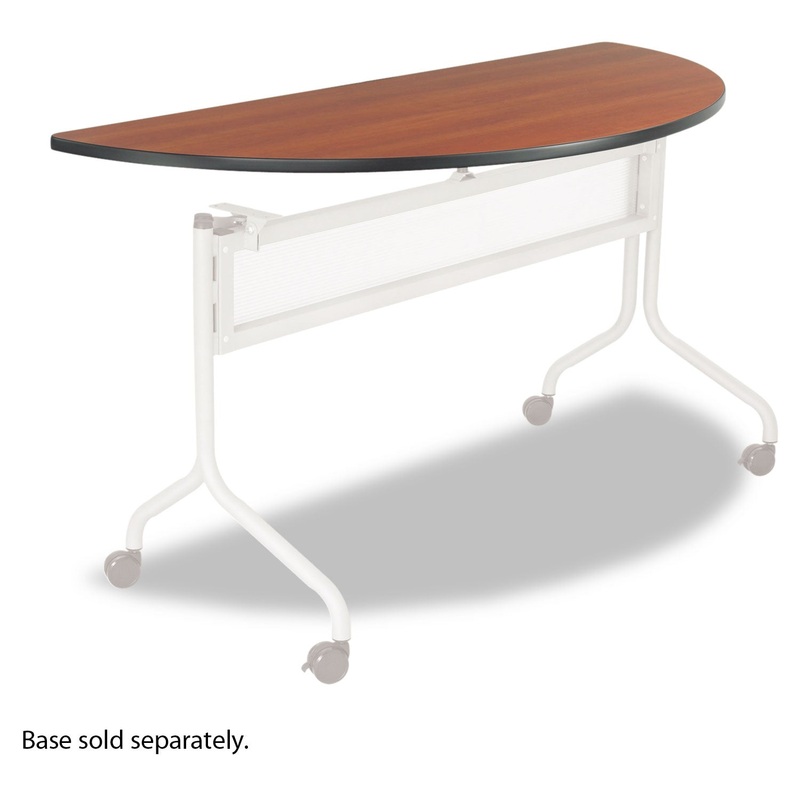 Impromptu Series Mobile Training Table Top, Half Round, 48w X 24d, Cherry