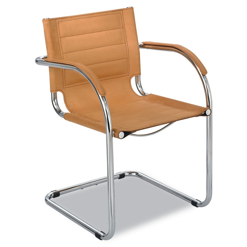 FLAUNT SERIES GUEST CHAIR, 21.5″ X 23″ X 31.75″, CAMEL SEAT/CAMEL BACK, CHROME BASE