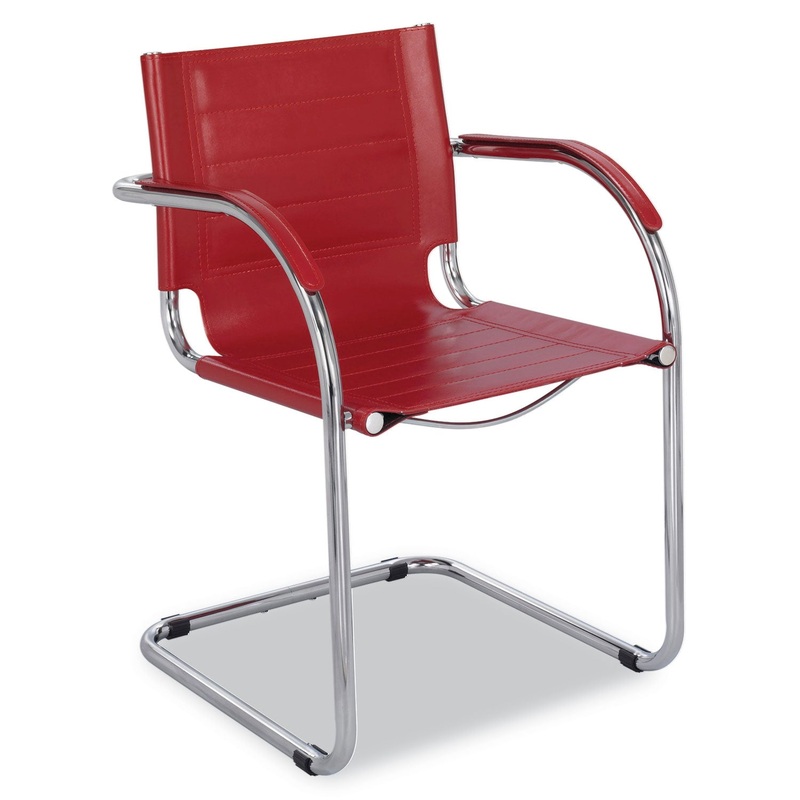 FLAUNT SERIES GUEST CHAIR, 21.5″ X 23″ X 31.75″, RED SEAT/RED BACK, CHROME BASE