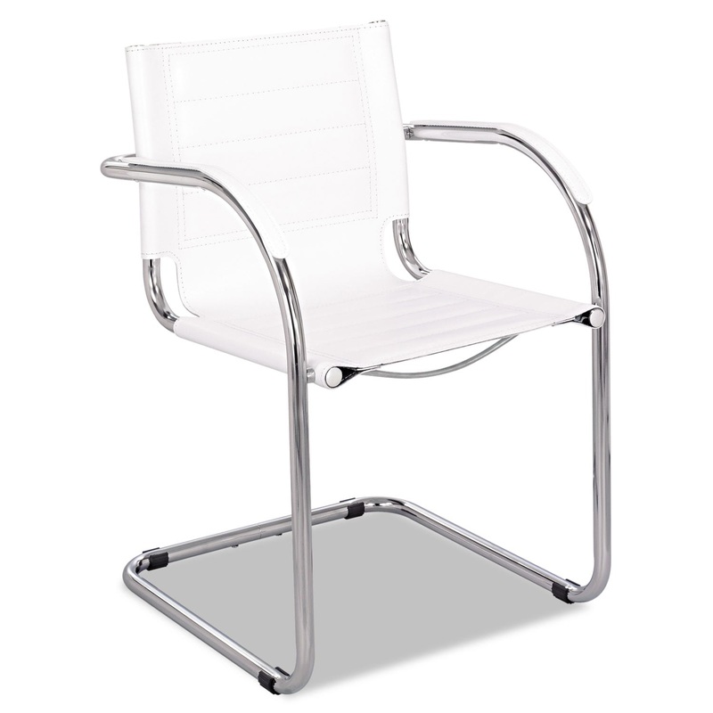 FLAUNT SERIES GUEST CHAIR, 21.5″ X 23″ X 31.75″, WHITE SEAT/WHITE BACK, CHROME BASE