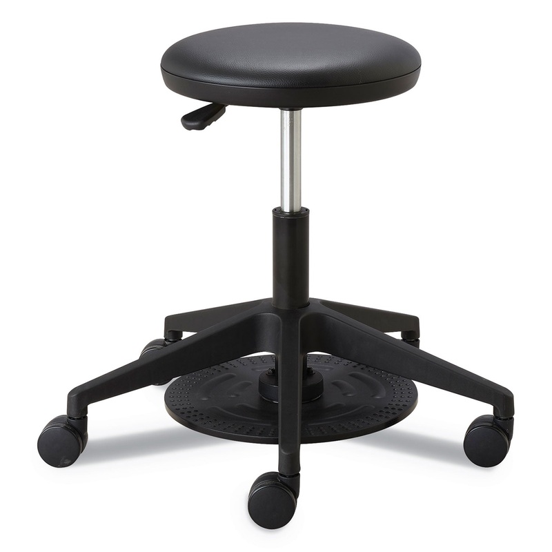 LAB STOOL, 24.25″ SEAT HEIGHT, SUPPORTS UP TO 250 LBS., BLACK SEAT/BLACK BACK, BLACK BASE