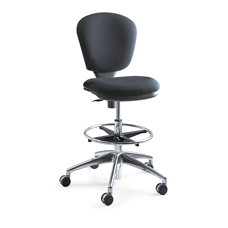 METRO COLLECTION EXTENDED-HEIGHT CHAIR, SUPPORTS UP TO 250 LBS., BLACK SEAT/BLACK BACK, CHROME BASE