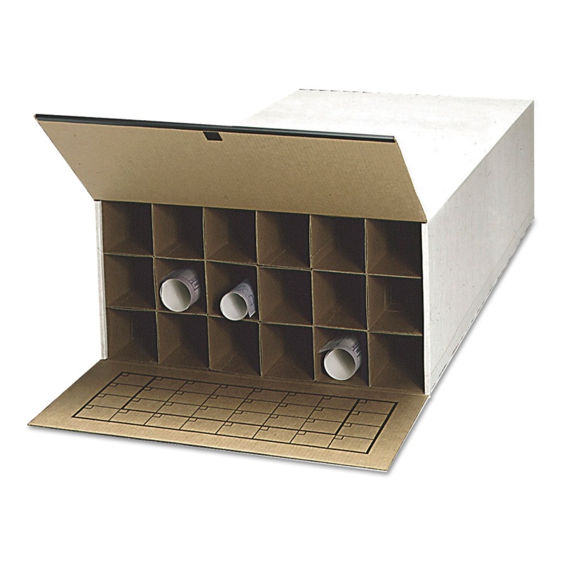 TUBE-STOR FIBERBOARD FILES, BLUEPRINTS/ROLL FILES, 24″ X 37.5″ X 12″, WHITE, 2/CARTON