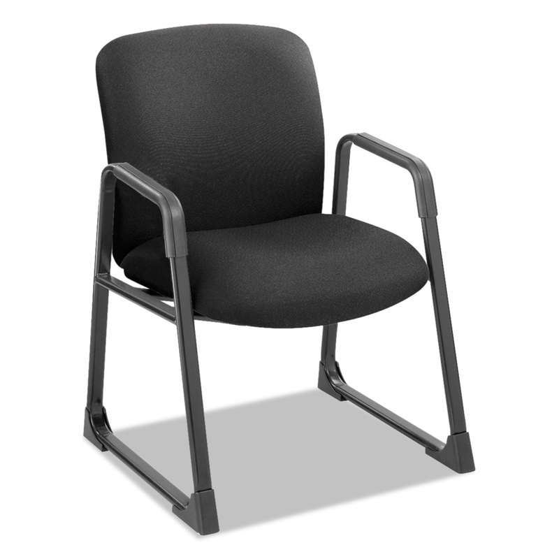 UBER BIG AND TALL SERIES GUEST CHAIR, SUPPORTS UP TO 500 LBS., BLACK SEAT/BLACK BACK, BLACK BASE