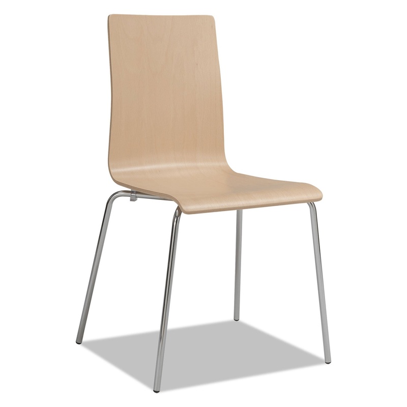 BOSK STACK CHAIR, BEECH SEAT/BEECH BACK, CHROME BASE, 2/CARTON