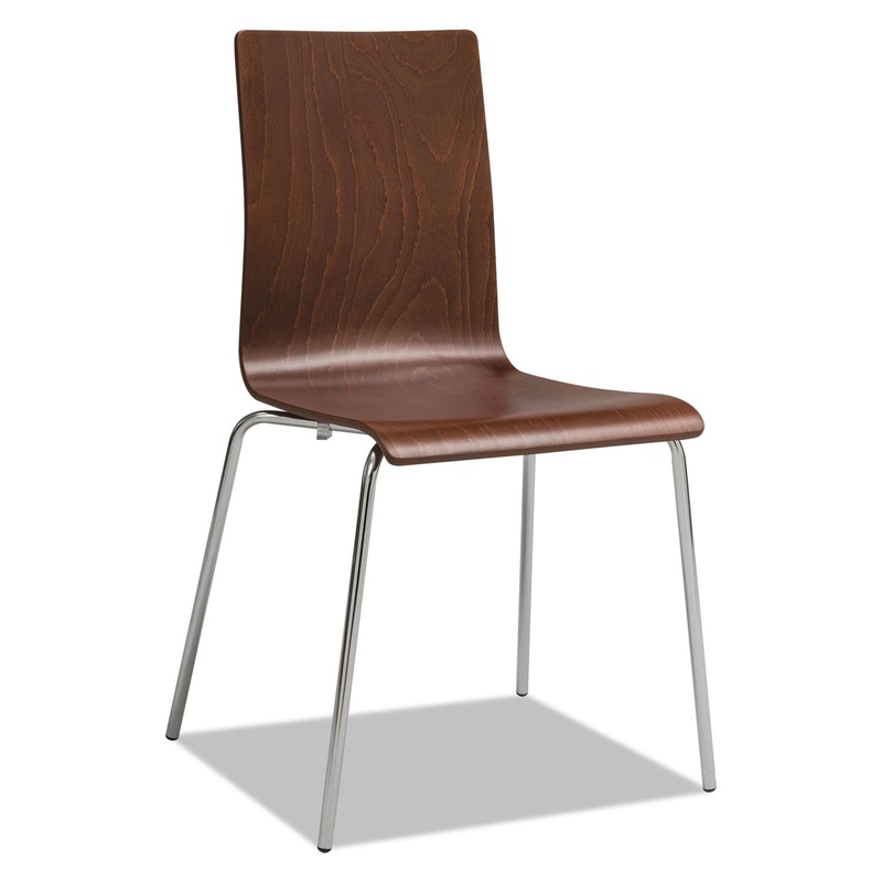 BOSK STACK CHAIR, CHERRY SEAT/CHERRY BACK, CHROME BASE, 2/CARTON