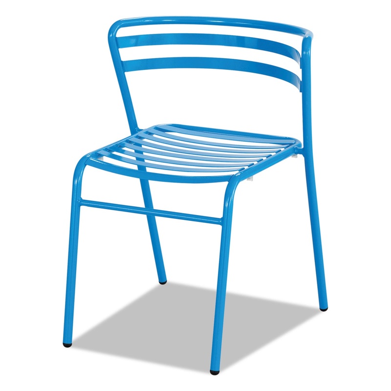 COGO STEEL OUTDOOR/INDOOR STACK CHAIR, BLUE SEAT/BLUE BACK, BLUE BASE, 2/CARTON