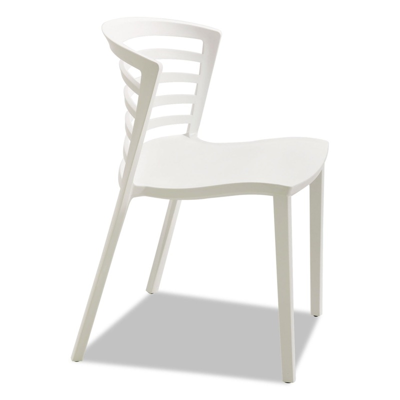 ENTOURAGE STACK CHAIRS, WHITE SEAT/WHITE BACK, WHITE BASE, 4/CARTON
