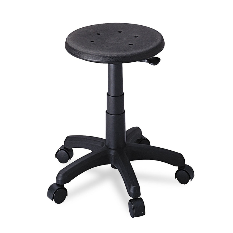 OFFICE STOOL, 21″ SEAT HEIGHT, SUPPORTS UP TO 250 LBS., BLACK SEAT, BLACK BACK, BLACK BASE