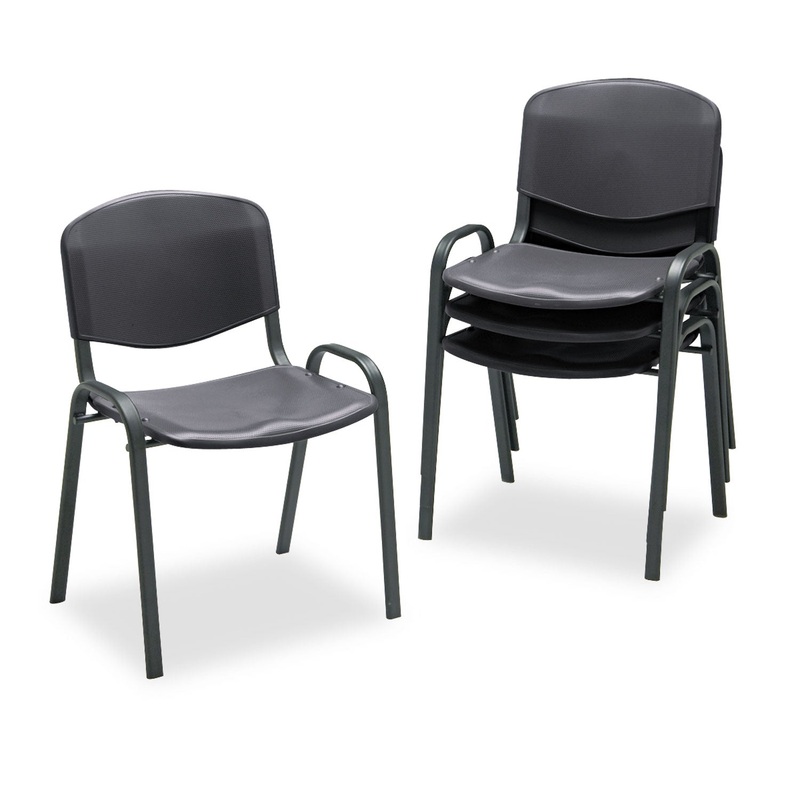 STACKING CHAIR, BLACK SEAT/BLACK BACK, BLACK BASE, 4/CARTON