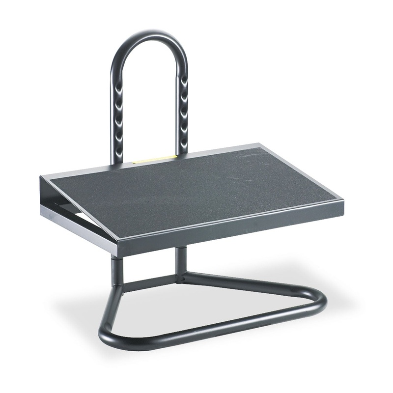 TASK MASTER ADJUSTABLE HEIGHT FOOTREST, 20W X 12D X 5.5 TO 15H, BLACK