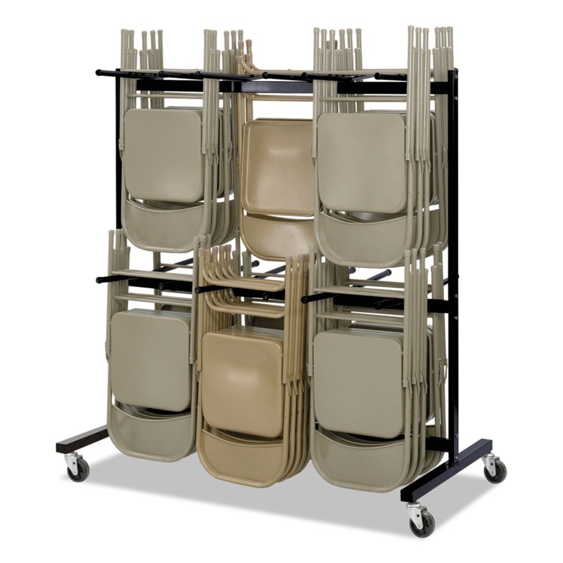 TWO-TIER CHAIR CART, 64.5W X 33.5D X 70.25H, BLACK