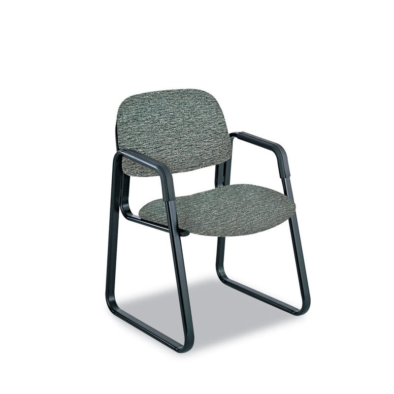 CAVA URTH COLLECTION SLED BASE GUEST CHAIR, 22.5″ X 24″ X 32.5″, GRAY SEAT/GRAY BACK, BLACK BASE