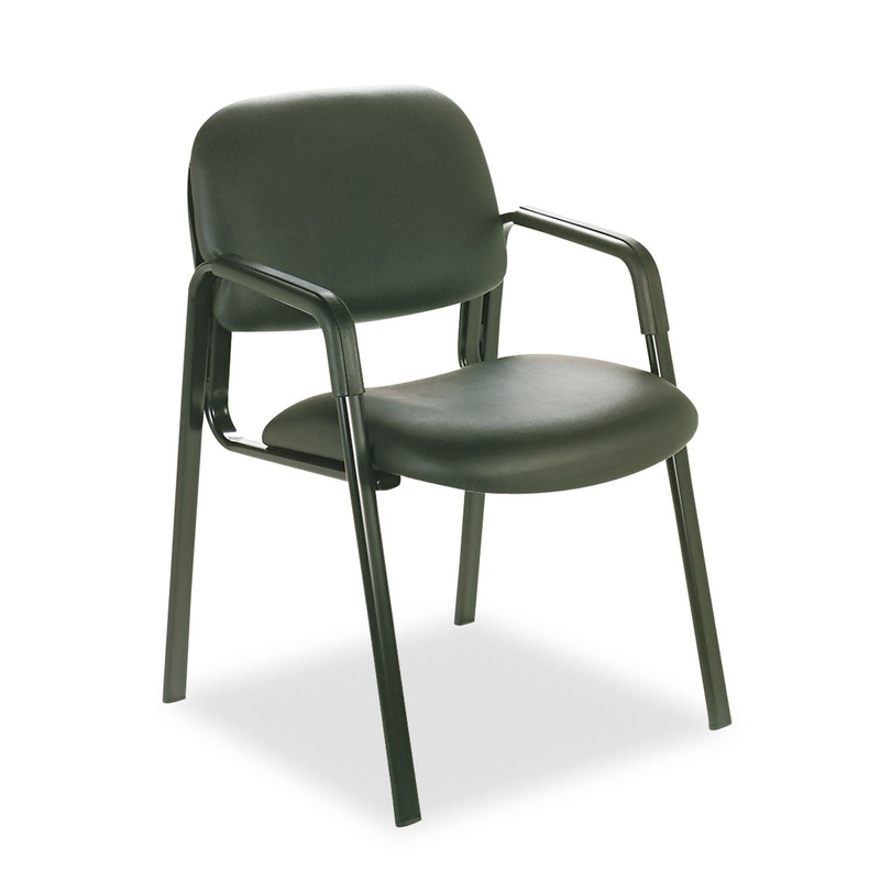 CAVA URTH COLLECTION STRAIGHT LEG GUEST CHAIR, 22.5″ X 24″ X 32.5″, BLACK SEAT/BLACK BACK, BLACK BASE