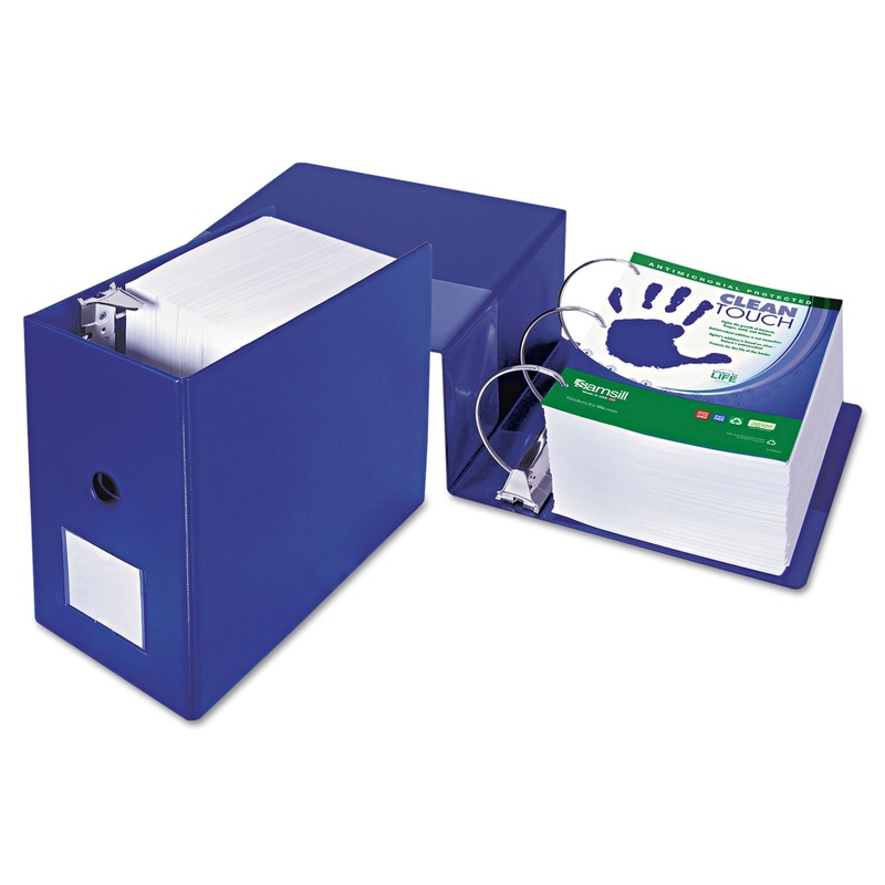CLEAN TOUCH LOCKING D-RING REFERENCE BINDER PROTECTED W/ANTIMICROBIAL ADDITIVE, 3 RINGS, 6″ CAPACITY, 11 X 8.5, BLUE
