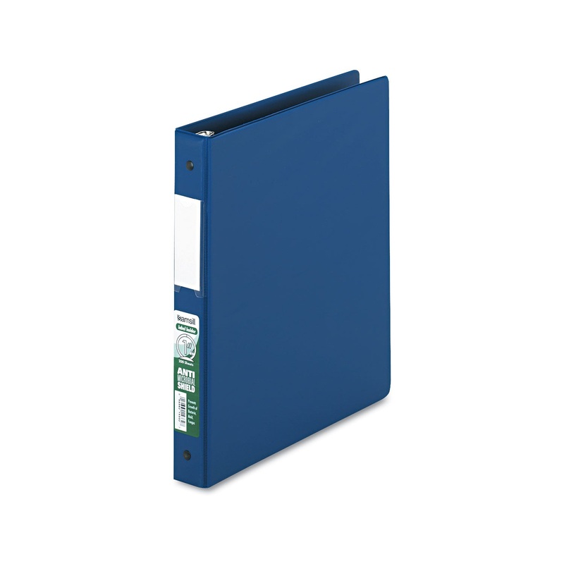 CLEAN TOUCH LOCKING ROUND RING REFERENCE BINDER PROTECTED W/ANTIMICROBIAL ADDITIVE, 3 RINGS, 1″ CAPACITY, 11 X 8.5, DARK BLUE
