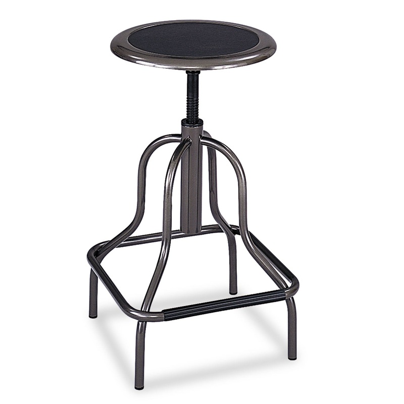 DIESEL INDUSTRIAL STOOL, 27″ SEAT HEIGHT, SUPPORTS UP TO 250 LBS., PEWTER SEAT/PEWTER BACK, PEWTER BASE