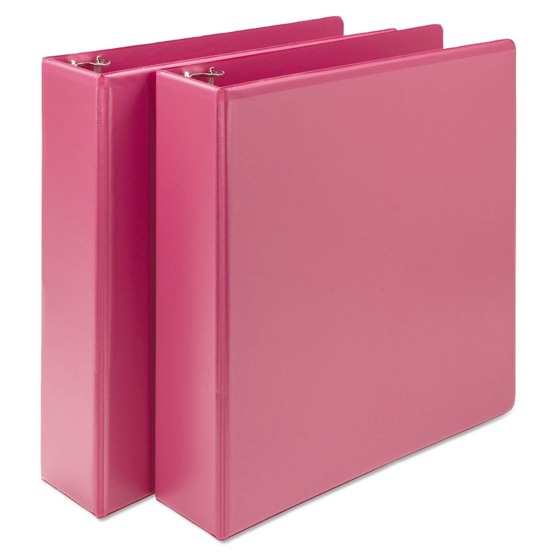 EARTH’S CHOICE BIOBASED DURABLE FASHION VIEW BINDER, 3 RINGS, 2″ CAPACITY, 11 X 8.5, BERRY, 2/PACK