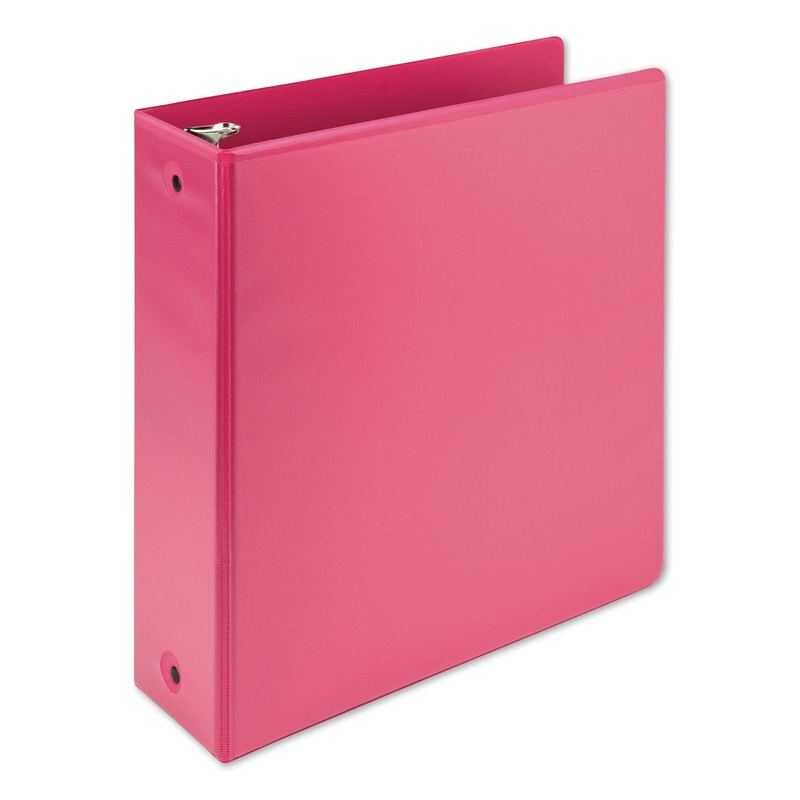 EARTH’S CHOICE BIOBASED ECONOMY ROUND RING VIEW BINDERS, 3 RINGS, 3″ CAPACITY, 11 X 8.5, BERRY