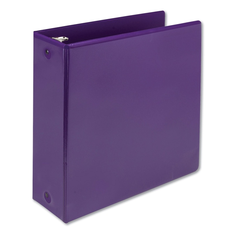 EARTH’S CHOICE BIOBASED ECONOMY ROUND RING VIEW BINDERS, 3 RINGS, 4″ CAPACITY, 11 X 8.5, PURPLE