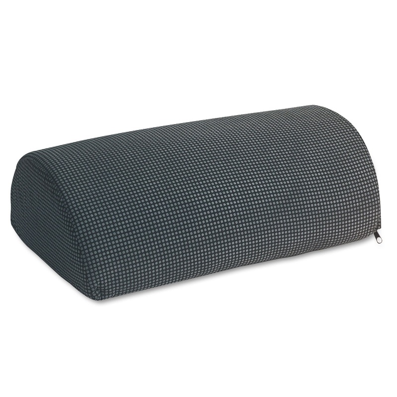 HALF-CYLINDER PADDED FOOT CUSHION, 17.5W X 11.5D X 6.25H, BLACK