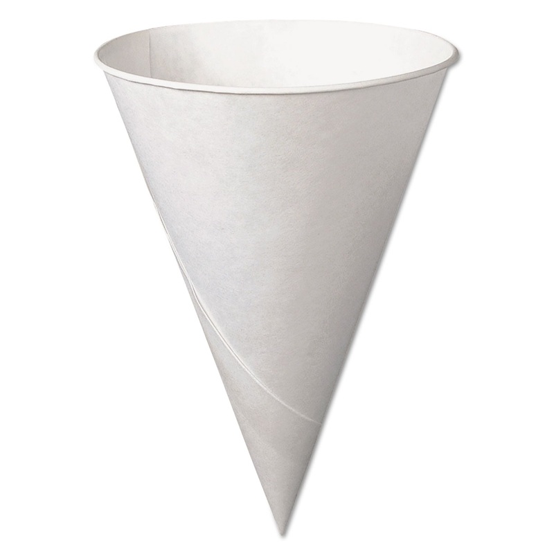 Bare Treated Paper Cone Water Cups, 6 Oz., White, 200/bag