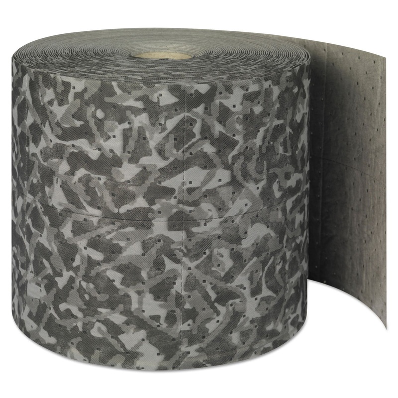 Battlemat Heavy-Roll Sorbent Pads, 25gal, 15″ X 150ft, Industrial Camouflage