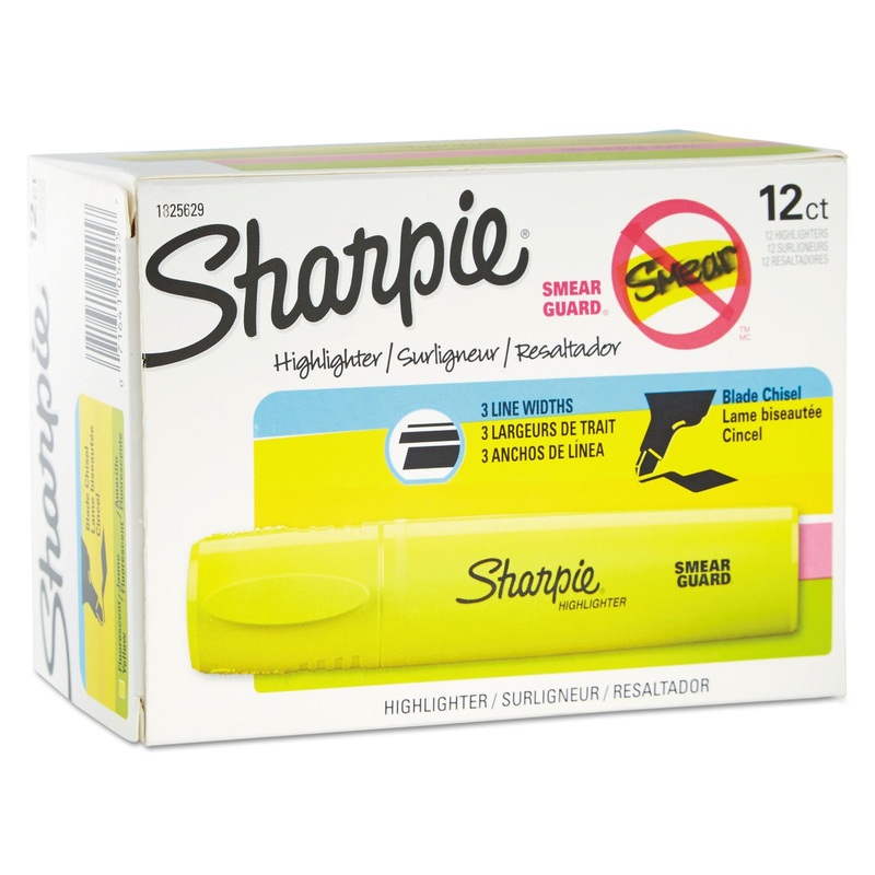 BLADE TIP HIGHLIGHTER, BLADE CHISEL TIP, YELLOW