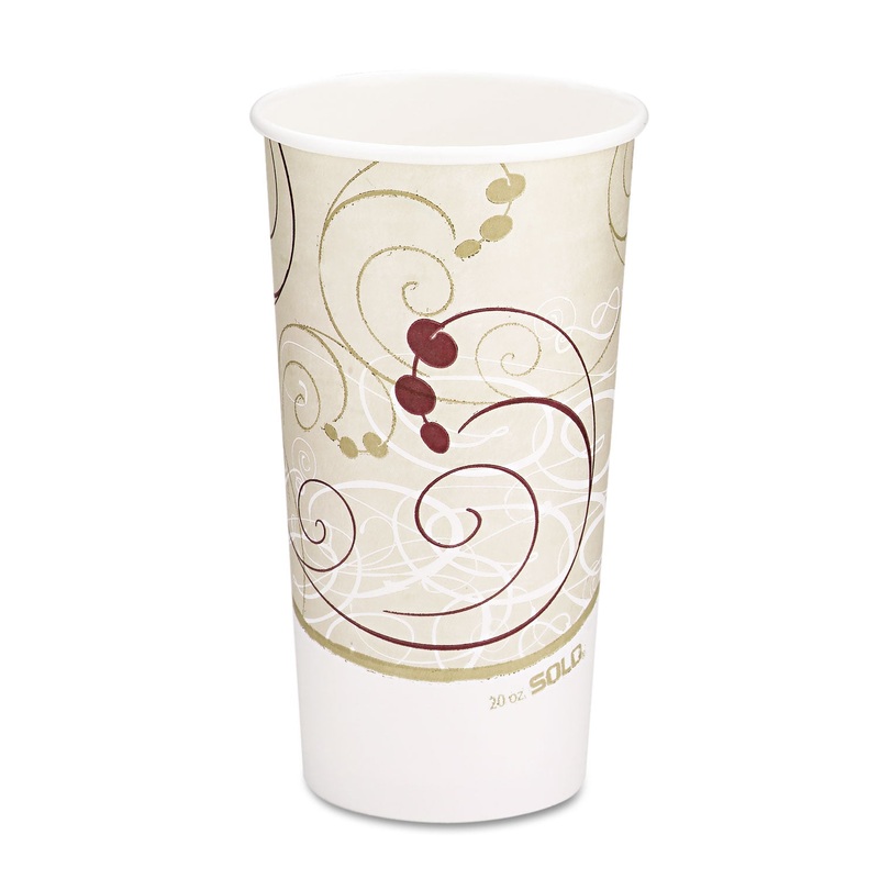 Hot Cups, Symphony Design, 20oz, Beige, 600/carton