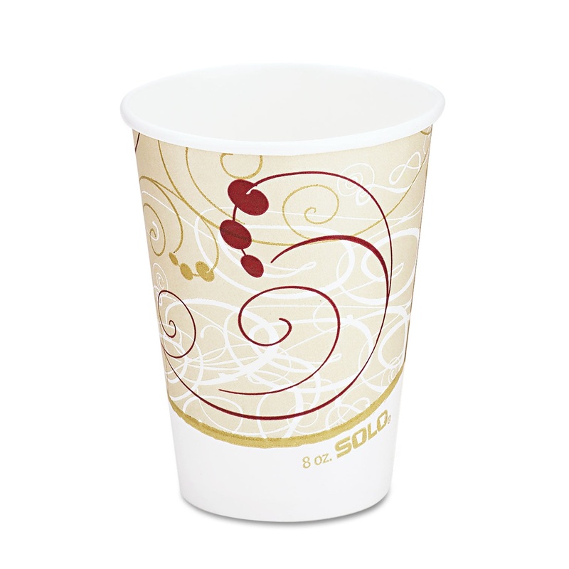 Hot Cups, Symphony Design, 8oz, Beige, 1000/carton