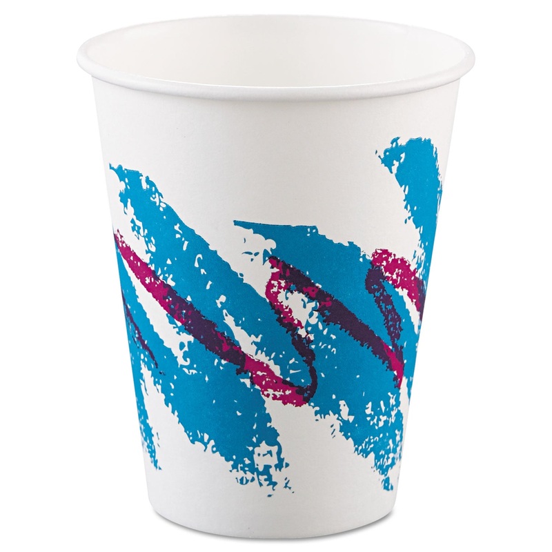 Jazz Paper Hot Cups, 8oz, Polycoated, 50/bag, 20 Bags/carton