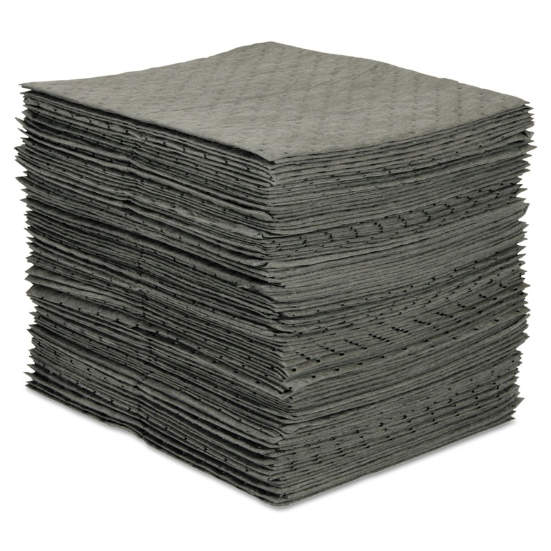 Mro Plus Medium Sorbent Pads, .205gal, 15w X 19l, Gray, 100/carton
