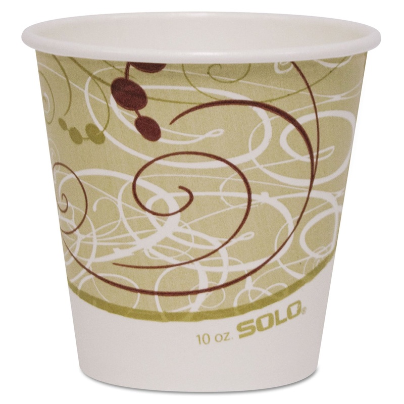 Polycoated Hot Paper Cups, 10 Oz, Symphony Design, 1000/carton
