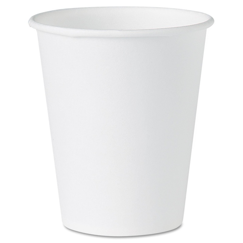 White Paper Water Cups, 4oz, White, 100/pack