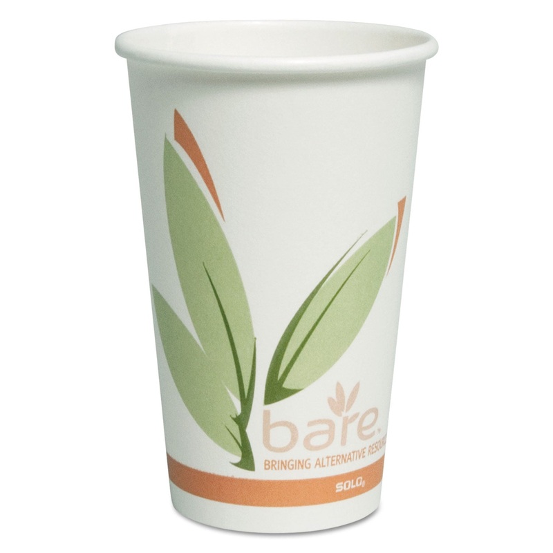 Bare By Solo Eco-Forward Recycled Content Pcf Paper Hot Cups, 16 Oz, 300/ct