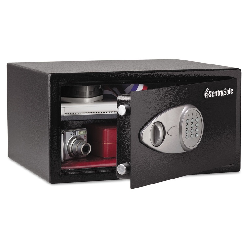 ELECTRONIC LOCK SECURITY SAFE, 1 CU FT, 16.94W X 14.56D X 8.88H, BLACK