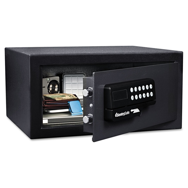 ELECTRONIC SECURITY SAFE, 0.41 CU FT, 11.4W X 10.4D X 7.6H, BLACK