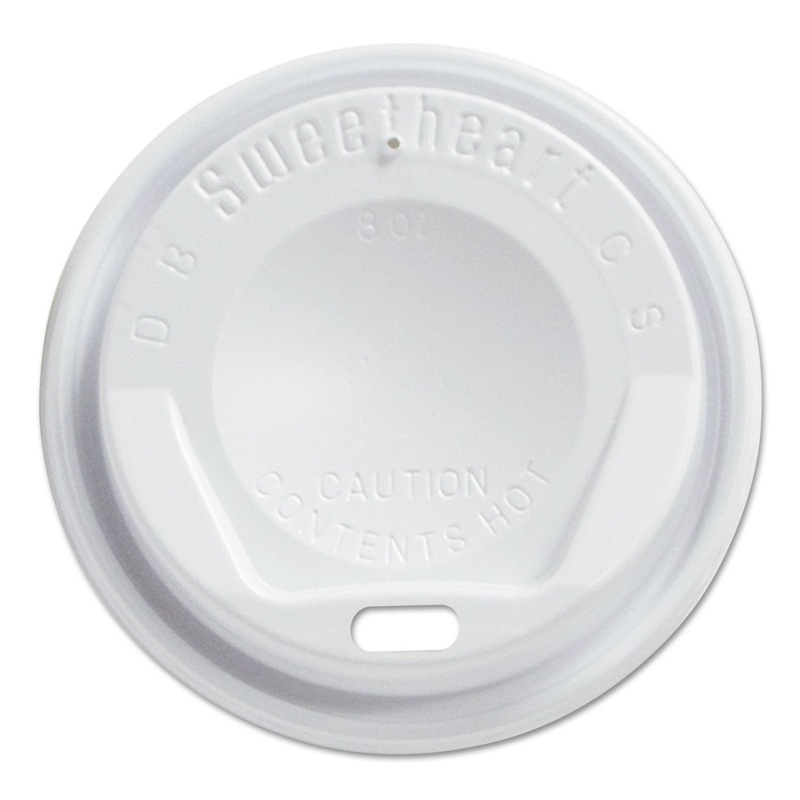 Gourmet Dome Sip-Through Lids, 8oz Cups, White, 100/sleeve, 10 Sleeves/carton