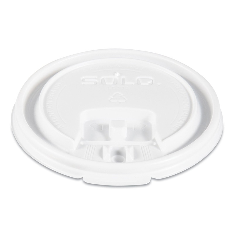 Lift Back And Lock Tab Cup Lids, For 8oz Cups, White, 100/sleeve, 10 Sleeves/CT