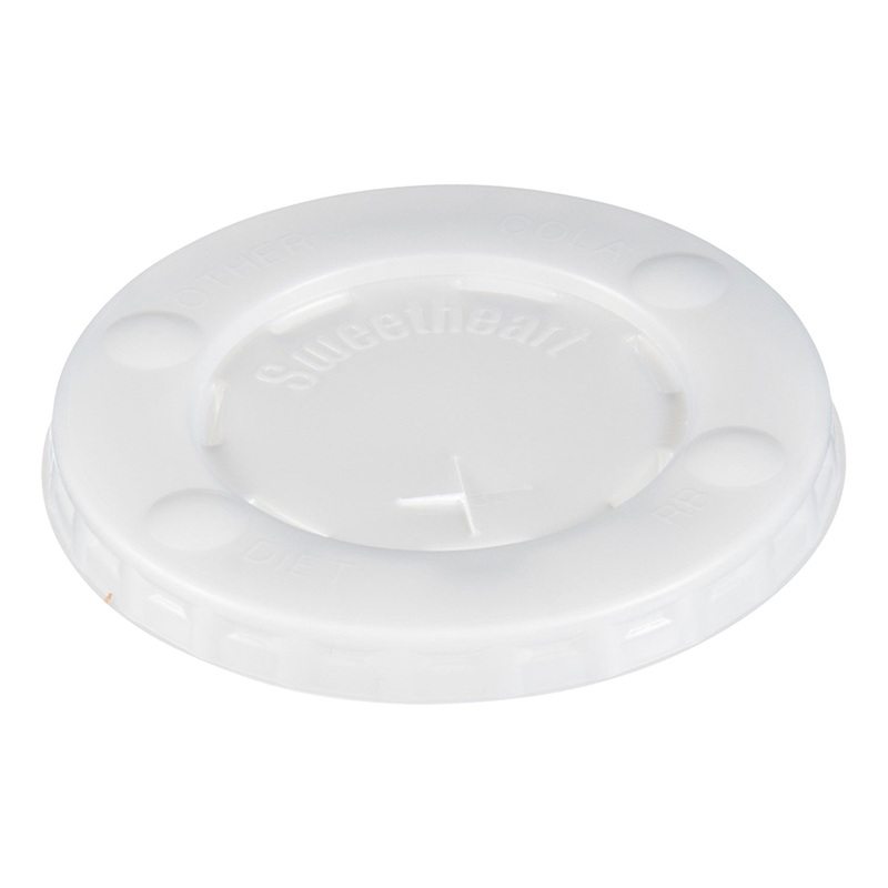 Straw-Slot Cold Cup Lids, For 10 Oz Cups, Clear, 100/pk