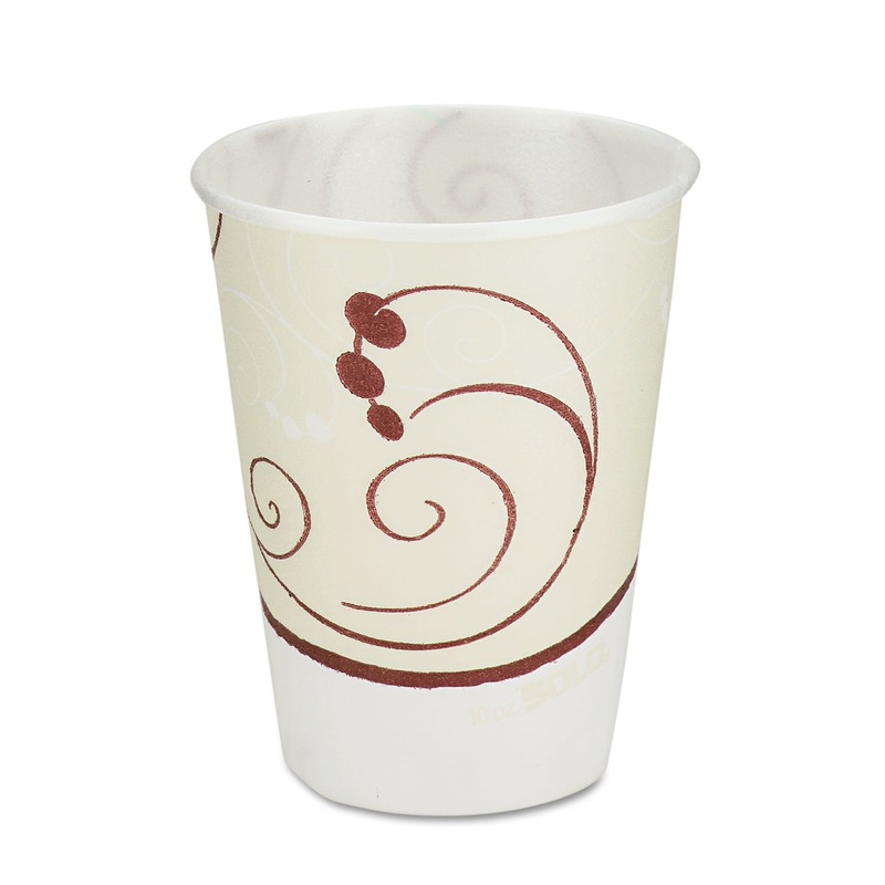 SYMPHONY DESIGN TROPHY FOAM HOT/COLD DRINK CUPS, 10 OZ, BEIGE, 60/PACK