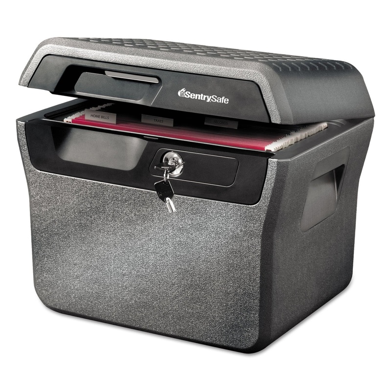 WATERPROOF FIRE-RESISTANT FILE, 0.66 CU FT,16.63W X 13.88D X 14.13H, CHARCOAL GRAY