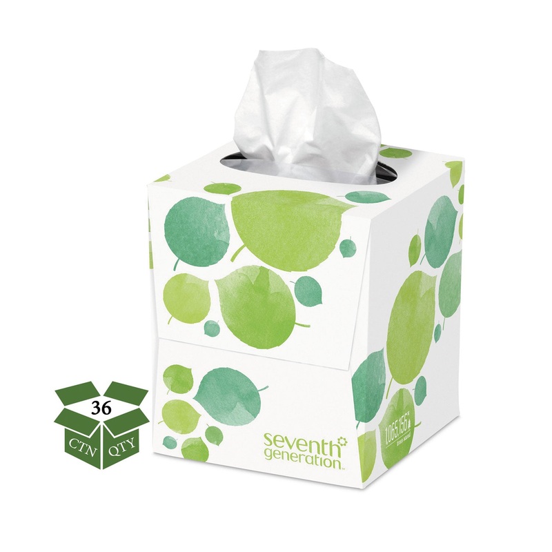100% RECYCLED FACIAL TISSUE, 2-PLY, 85 SHEETS/BOX, 36 BOXES/CARTON