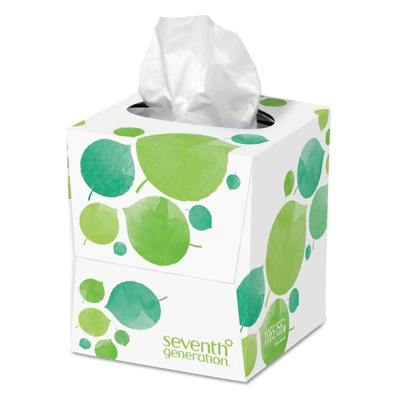 100% RECYCLED FACIAL TISSUE, 2-PLY, WHITE, 85 SHEETS/BOX