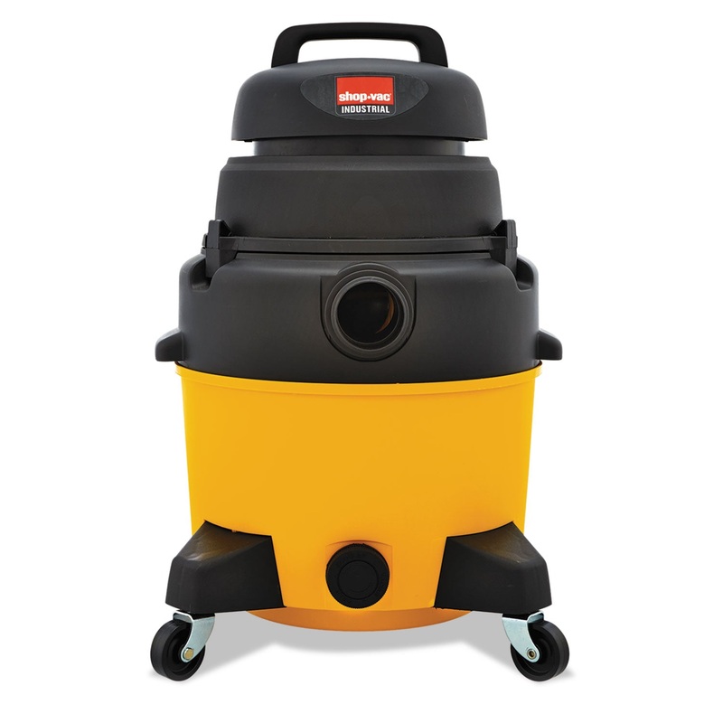 INDUSTRIAL WET/DRY VACUUM, 8 GAL CAPACITY, 8 AMP, 25 LBS, BLACK/YELLOW